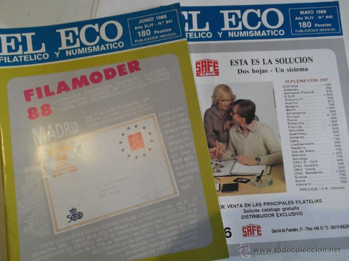 Coleccionismo de revistas y peri&oacute;dicos: El Eco Filat&eacute;lico n&uacute;meros: 940/41 Mayo/Junio 1988.