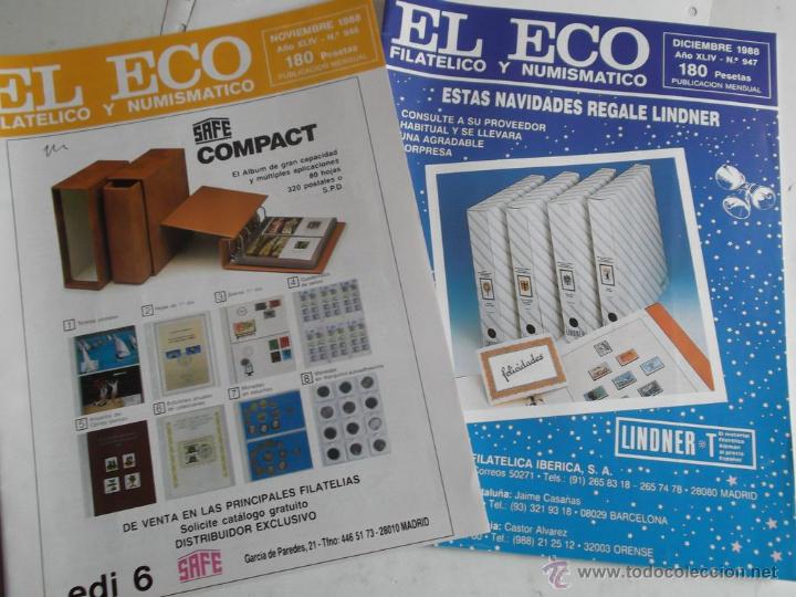 Coleccionismo de revistas y peri&oacute;dicos: El Eco Filat&eacute;lico n&uacute;meros: 946/947 Noviembre/Diciembre 1988.