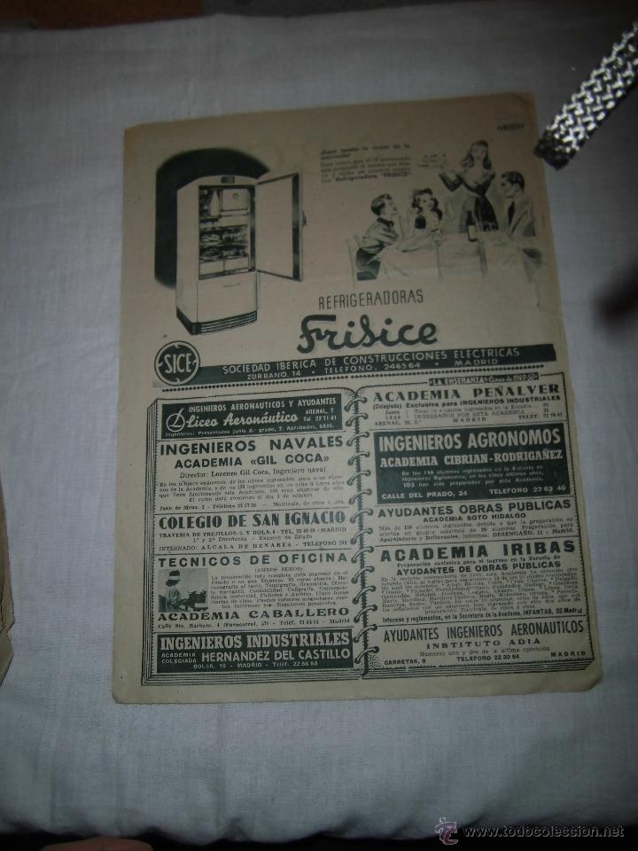 Coleccionismo de revistas y peri&oacute;dicos: PUBLICIDAD REFRIGERADORAS  FRISICE  SOCIEDAD IBERICA DE CONSTRUCCIONES ELEC HOJA DE REVISTA ABC 1949