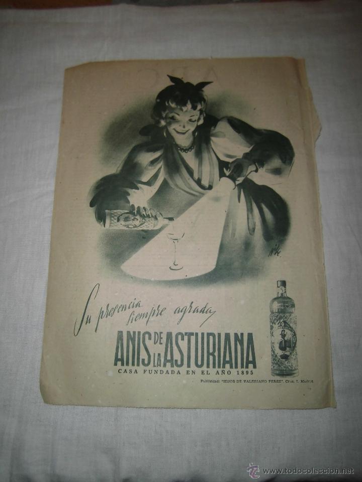 Collezionismo di Riviste e Giornali: PUBLICIDAD ANIS DE LA ASTURIANA  HOJA DE REVISTA ABC 1949