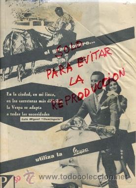 Coleccionismo de Revistas y Peri&oacute;dicos: MOTOCICLETAS VESPA 1959 RETAL HOJA REVISTA
