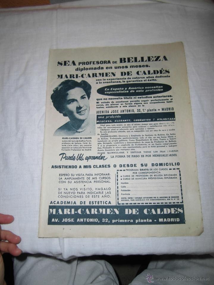 Collezionismo di Riviste e Giornali: PROFESORA DE BELLEZA MARI-CARMEN DE CALDES MADRID HOJA DE REVISTA ABC 1960