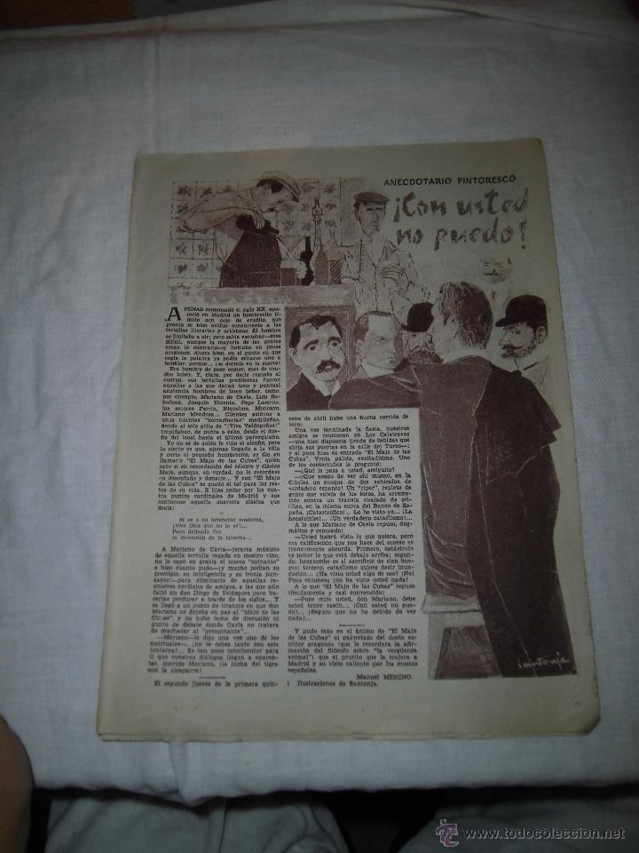 Collezionismo di Riviste e Giornali: ANECDOTARIO PINTORESCO.CON USTED NO PUEDO,MANUEL MERINO HOJA DE REVISTA ABC 1960