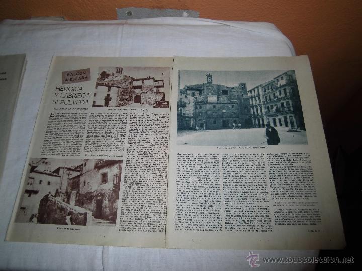 Collezionismo di Riviste e Giornali: BALCON A ESPA&Ntilde;A HEROICA Y LABRIEGA SEPULVEDA 2 HOJAS DE REVISTA ABC 1960