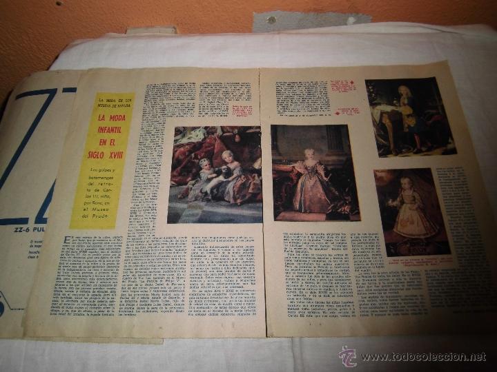 Coleccionismo de Revistas y Peri&oacute;dicos: LA MODA INFANTIL EN EL SIGLO XVIII 2 HOJAS DE REVISTA ABC 1960