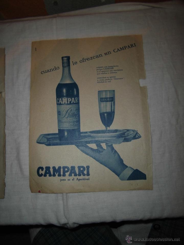 Collezionismo di Riviste e Giornali: CAMPARI  APERITIVO  HOJA DE REVISTA ABC 1960