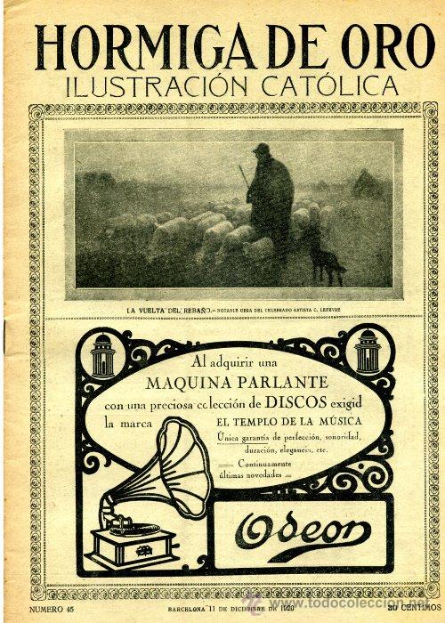 Coleccionismo de revistas y peri&oacute;dicos: Revista HORMIGA DE ORO 11 diciembre 1920 N&ordm; 45 MADRID Fiesta SANTA B&Aacute;RBARA ZARAGOZA incendio almace