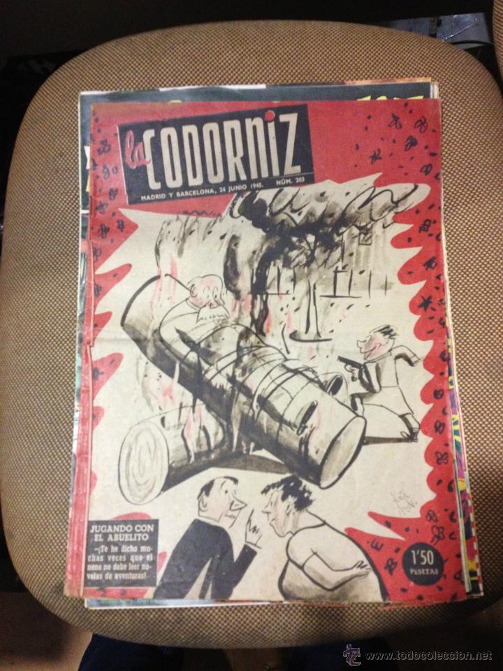 Coleccionismo de Revistas y Peri&oacute;dicos: REVISTA LA CODORNIZ .24 DE JUNIO DE 1945. N&ordm; 203. JUGANDO CON EL ABUELITO