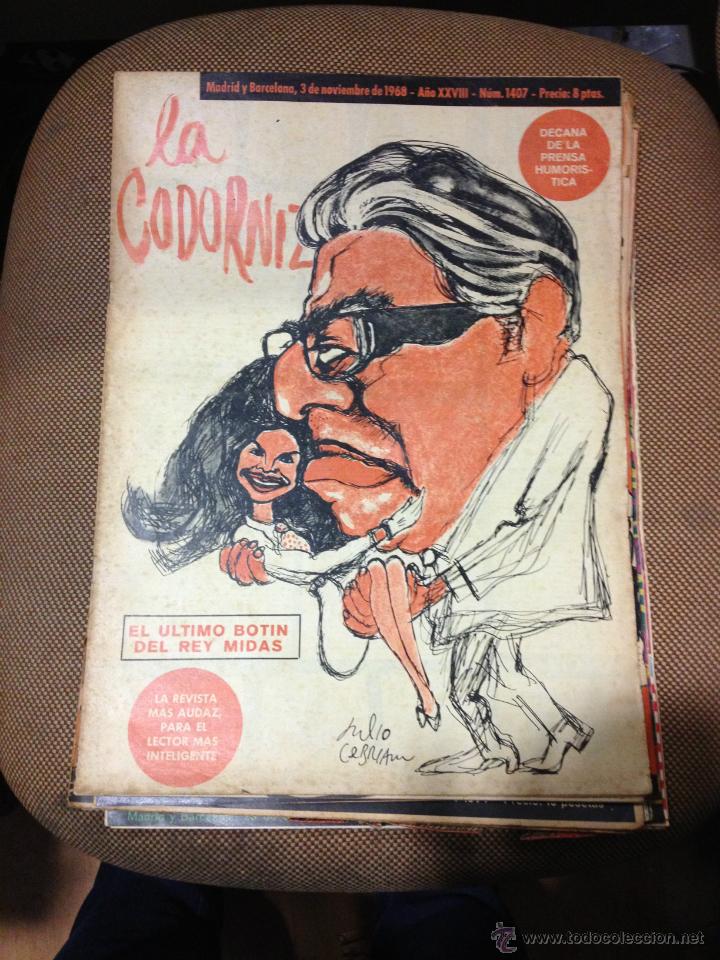 Coleccionismo de Revistas y Peri&oacute;dicos: REVISTA LA CODORNIZ .3 DE NOVIEMBRE DE 1968. A&Ntilde;O XXVIII. N&ordm; 1407. EL ULTIMO BOTIN DEL REY MIDAS
