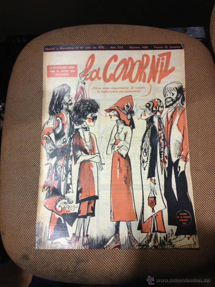 Coleccionismo de Revistas y Peri&oacute;dicos: REVISTA LA CODORNIZ .19 DE JULIO DE 1970. A&Ntilde;O XXX. N&ordm; 1496.