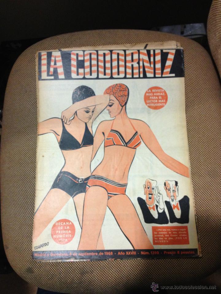 Coleccionismo de Revistas y Peri&oacute;dicos: REVISTA LA CODORNIZ .8 DE SEPTIEMBRE DE 1968. A&Ntilde;O XXVIII. N&ordm; 1399. LA JUVENTUD