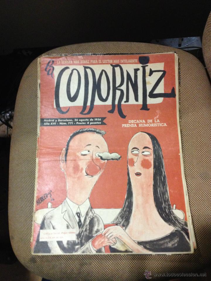 Coleccionismo de Revistas y Peri&oacute;dicos: REVISTA LA CODORNIZ .26 DE AGOSTO DE 1956. A&Ntilde;O XIV. N&ordm; 771.
