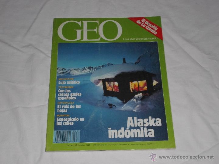 Coleccionismo de revistas y peri&oacute;dicos: GEO N&ordm; 33. ALASKA. MARAT&Oacute;N. MAHARAJAS. CASCOS AZULES ESPA&Ntilde;OLES. EL VALS DE LAS HOJAS
