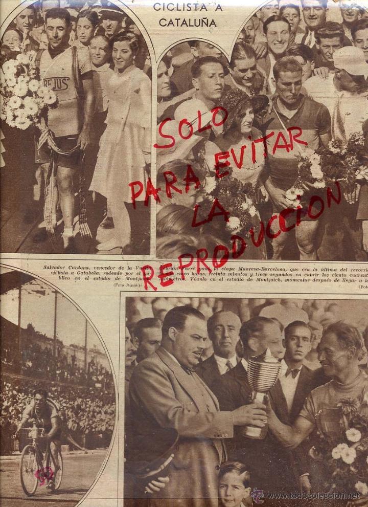 Coleccionismo de Revistas y Peri&oacute;dicos: CICLISMO 1931 VUELTA CICLISTA A CATALU&Ntilde;A VENCEDOR SALVADOR CARDONA HOJA REVISTA