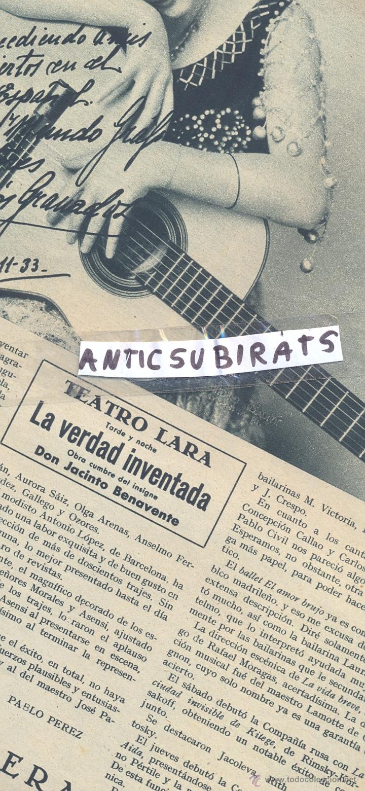 Collection Magazines and Newspapers: REVISTA A&Ntilde;O 1933 GUITARRA GUITARRISTA ASUNCION GRANADOS LOS MISTERIOS DE LA FAI F.A.I.