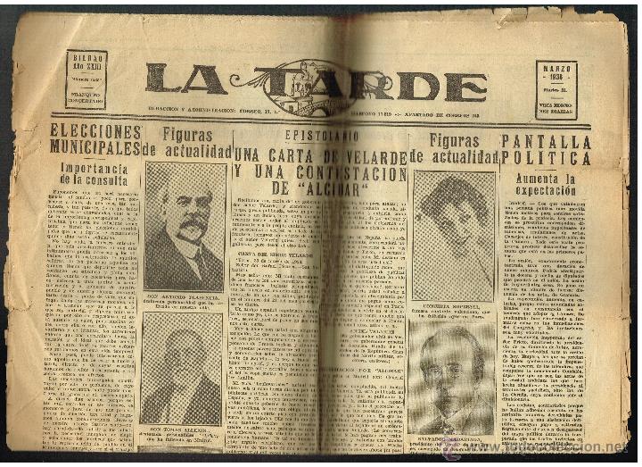 Collezionismo di Riviste e Giornali: Peri&oacute;dico La Tarde de Bilbao - 31 de marzo de 1936