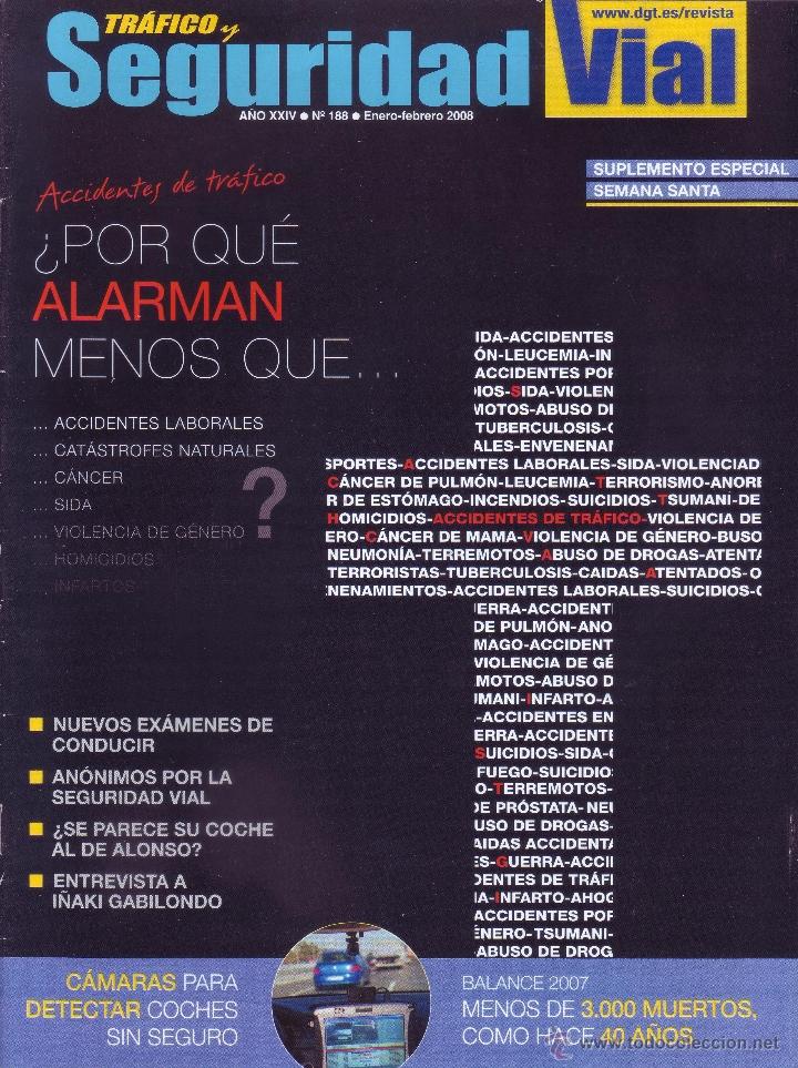 Coleccionismo de revistas y peri&oacute;dicos: Revista Tr&aacute;fico y Seguridad Vial N&ordm; 188 - Enero / Febrero 2008