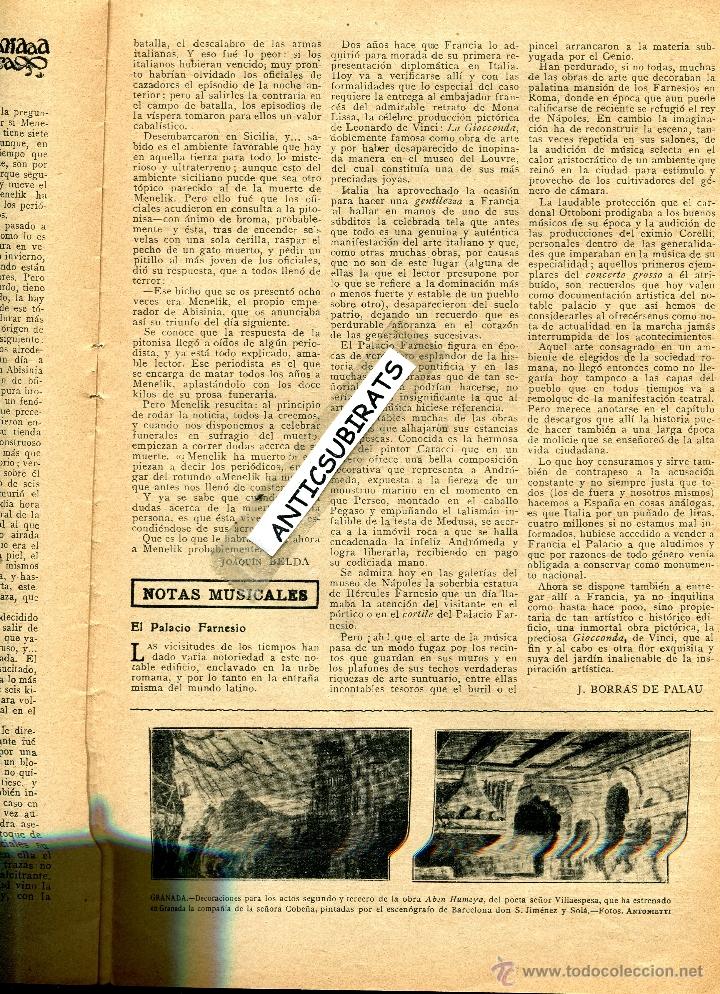 Collezionismo di Riviste e Giornali: LA ACTUALIDAD 1913 ESCENOGRAFO JIMENEZ SOLA PARA ABEN HUMEYA DE VILLAESPESA ESTRENADA EN GRANADA