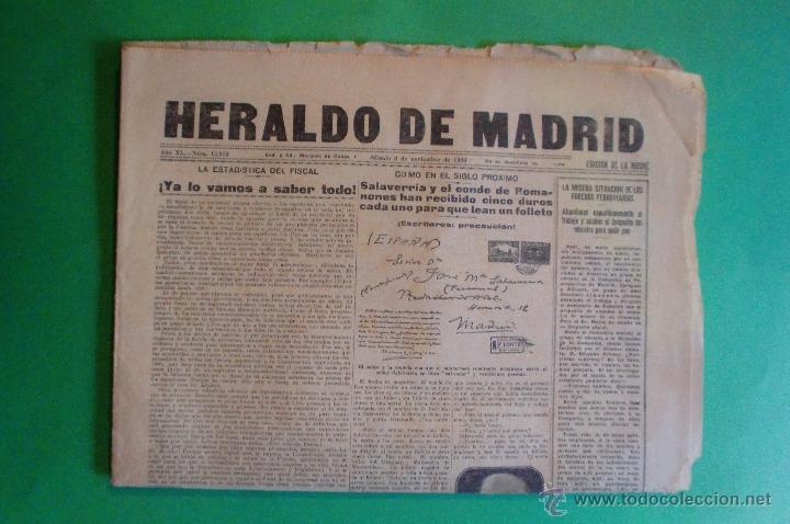 Sammeln von Zeitschriften und Zeitungen: HERALDO DE MADRID N&ordm; 13973 08/11/1930 MISERA SITUACION DE LOS OBREROS FERROVIARIOS