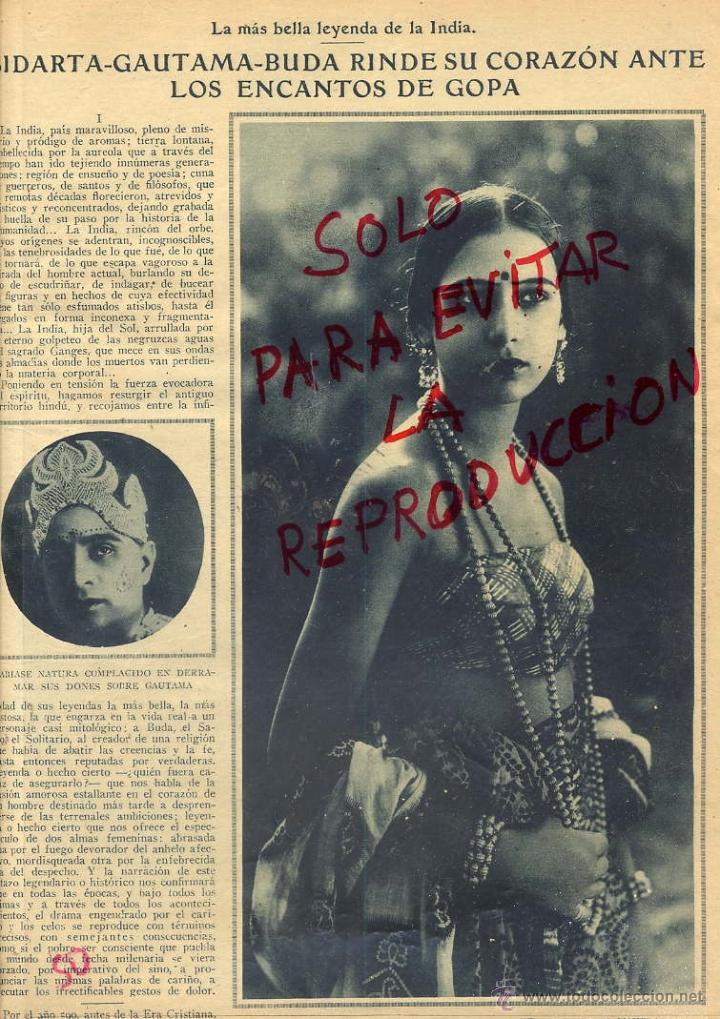 Coleccionismo de Revistas y Peri&oacute;dicos: LEYENDA INDIA 1929 SIDARTA-GAUTAMA-BUDA 2 HOJAS REVISTA