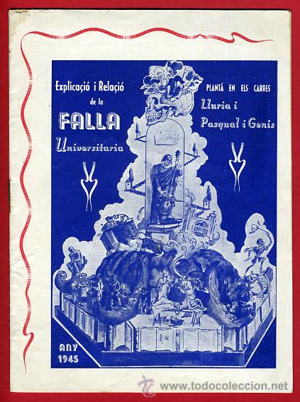 Coleccionismo de Revistas y Peri&oacute;dicos: REVISTA FALLERA, LLIBRET FALLA LAURIA PASCUAL Y GENIS , 1945 , FALLAS VALENCIA ,ORIGINAL ,F1273