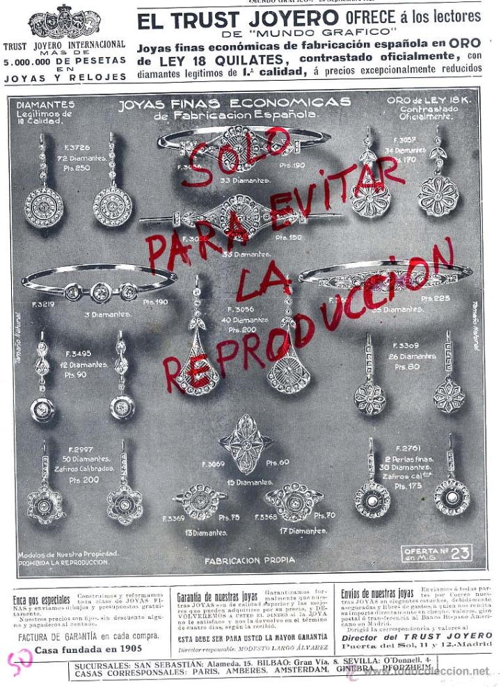 Coleccionismo de revistas y peri&oacute;dicos: EL TRUST 1925 JOYERO BRILLANTES  MADRID HOJA REVISTA