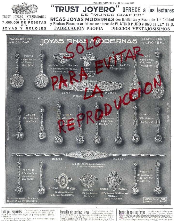 Coleccionismo de revistas y peri&oacute;dicos: EL TRUST JOYERO 1925 JOYAS BRILLATES MADRID HOJA REVISTA