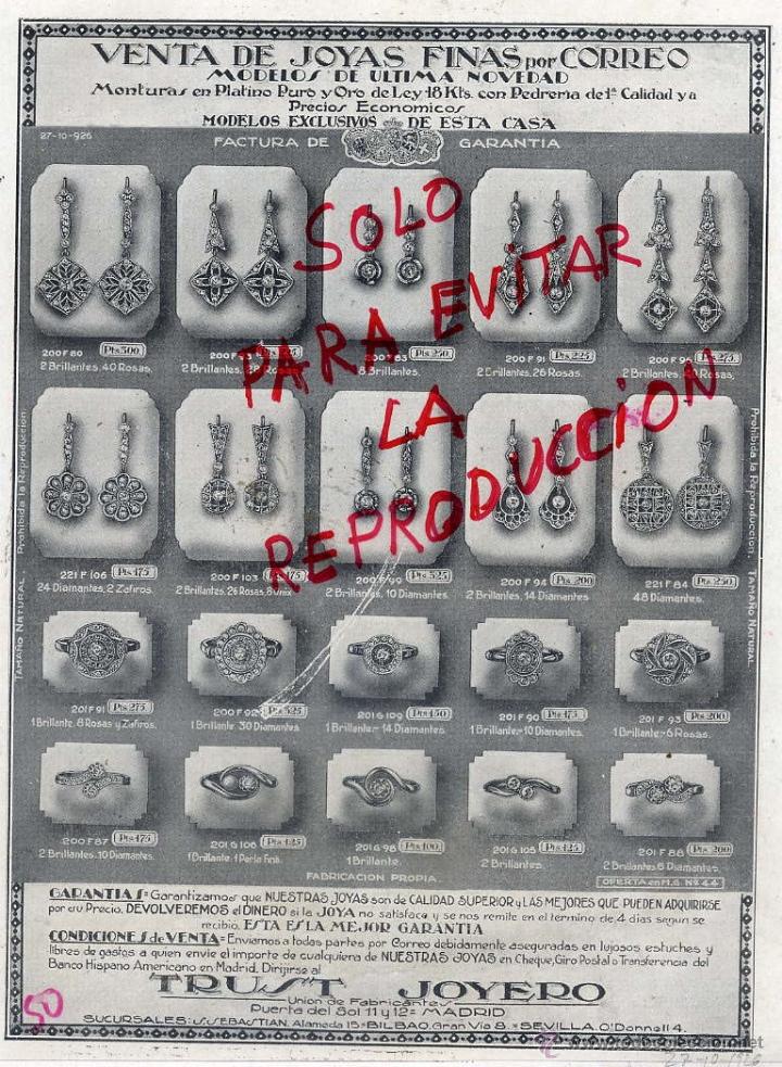 Coleccionismo de revistas y peri&oacute;dicos: EL TRUST JOYERO 1925 JOYAS BRILLATES MADRID HOJA REVISTA