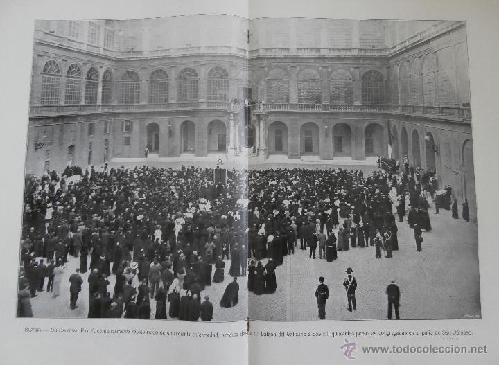 Coleccionismo de revistas y peri&oacute;dicos: Roma, el Papa P&iacute;o X bendice desde un balc&oacute;n del Vaticano, patio de San D&aacute;maso (1913)