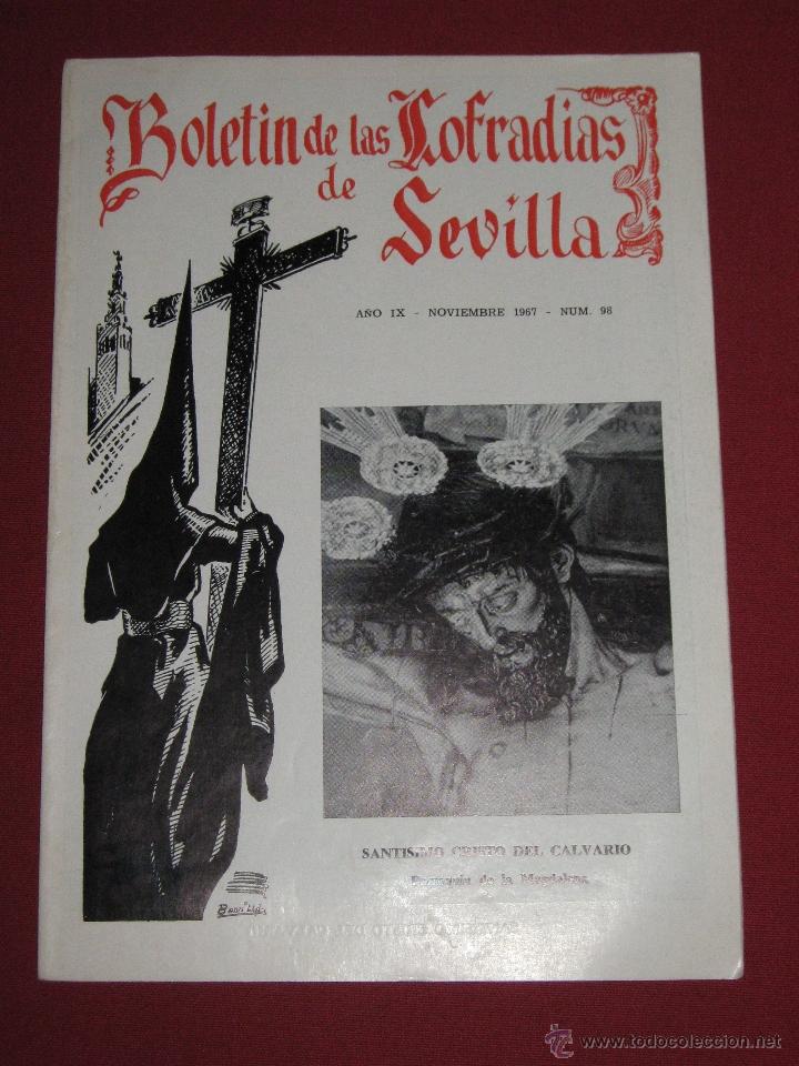 Coleccionismo de Revistas y Peri&oacute;dicos: BOLETIN COFRADIAS SEVILLA - SEMANA SANTA - N&ordm; 98 - NOVIEMBRE 1967 - CRISTO DEL CALVARIO