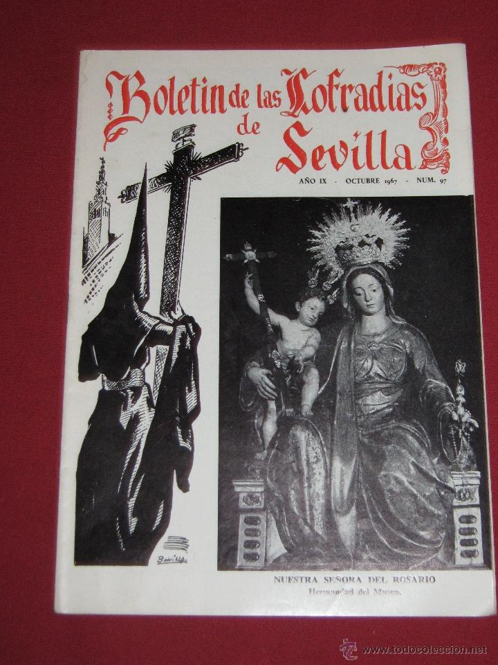 Coleccionismo de Revistas y Peri&oacute;dicos: BOLETIN COFRADIAS SEVILLA - SEMANA SANTA - N&ordm; 97 - OCTUBRE 1967 - NTRA SRA ROSARIO HDAD MUSEO