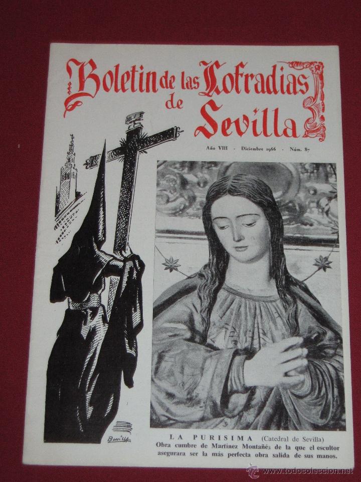 Coleccionismo de Revistas y Peri&oacute;dicos: BOLETIN COFRADIAS SEVILLA - SEMANA SANTA - N&ordm; 87 - PURISIMA - CATEDRAL SEVILLA - MARTINEZ MONTA&Ntilde;ES