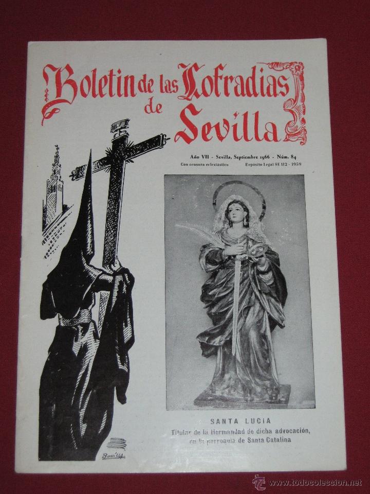 Coleccionismo de Revistas y Peri&oacute;dicos: BOLETIN COFRADIAS SEVILLA - SEMANA SANTA - N&ordm; 84 - SEPTIEMBRE 1966 - SANTA LUCIA - IGLE STA CATALINA