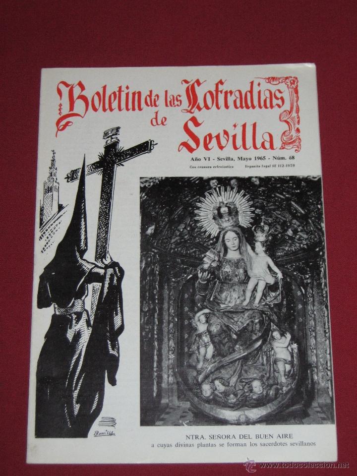 Coleccionismo de Revistas y Peri&oacute;dicos: BOLETIN COFRADIAS SEVILLA - SEMANA SANTA - N&ordm; 68 - MAYO 1965 - NTRA SRA DEL BUEN AIRE