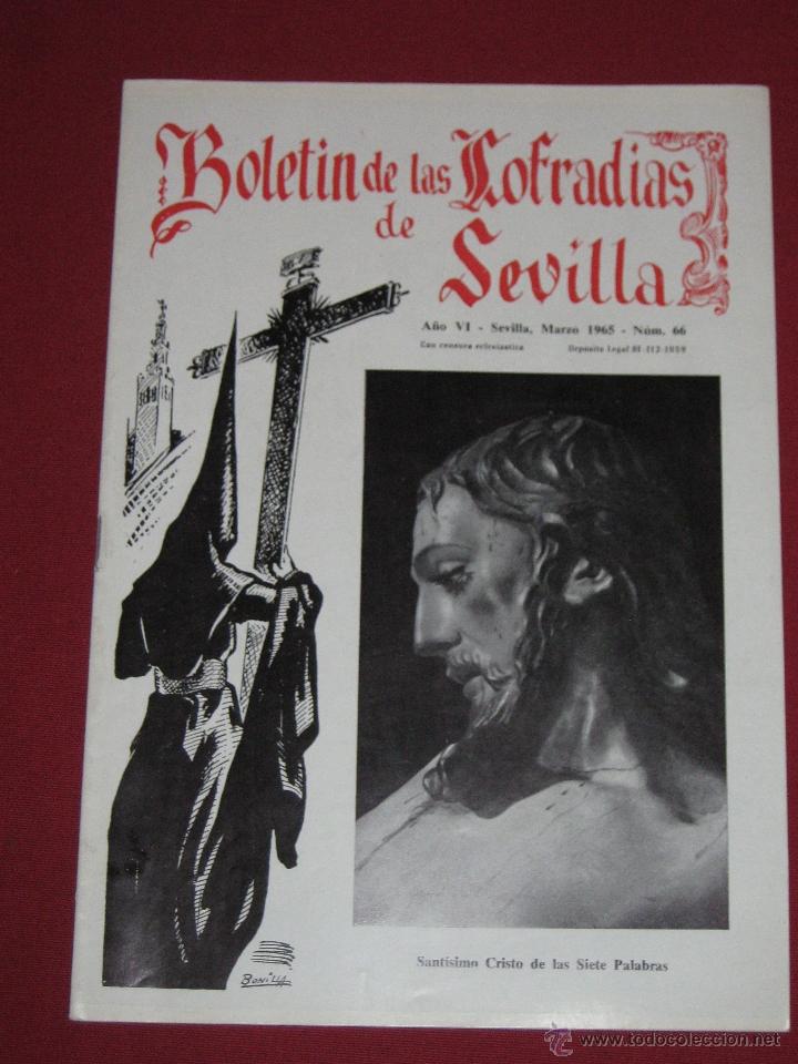 Coleccionismo de Revistas y Peri&oacute;dicos: BOLETIN COFRADIAS SEVILLA - SEMANA SANTA - N&ordm; 66 - MARZO 1965 - SANTISIMO CRISTO  SIETE PALABRAS