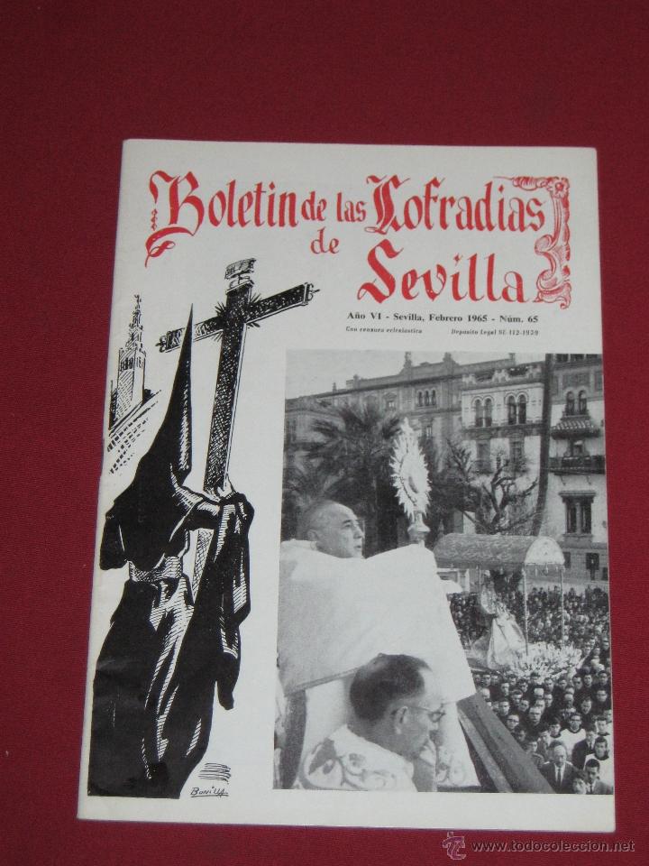 Coleccionismo de Revistas y Peri&oacute;dicos: BOLETIN COFRADIAS SEVILLA - SEMANA SANTA - N&ordm; 65 - FEBRERO 1965 - BENDICION CARDENAL CON EL SANTISIM