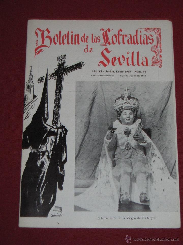Coleccionismo de Revistas y Peri&oacute;dicos: BOLETIN COFRADIAS SEVILLA - SEMANA SANTA - N&ordm; 64 - ENERO 1965 - NI&Ntilde;O JESUS VIRGEN DE LOS REYES