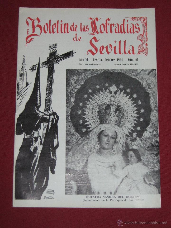 Coleccionismo de Revistas y Peri&oacute;dicos: BOLETIN COFRADIAS SEVILLA - SEMANA SANTA - N&ordm; 61 - OCTUBRE 1964 - NTRA SRA DEL ROSARIO SAN JULIAN