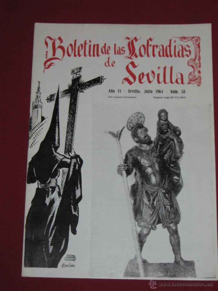 Coleccionismo de Revistas y Peri&oacute;dicos: BOLETIN COFRADIAS SEVILLA - SEMANA SANTA - N&ordm; 58 - JULIO 1964 - SAN CRISTOBAL