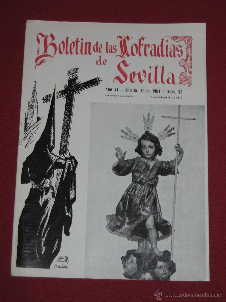 Coleccionismo de Revistas y Peri&oacute;dicos: BOLETIN COFRADIAS SEVILLA - SEMANA SANTA - N&ordm; 52 - ENERO DE 1964 - NI&Ntilde;O JESUS HDAD AMARGURA
