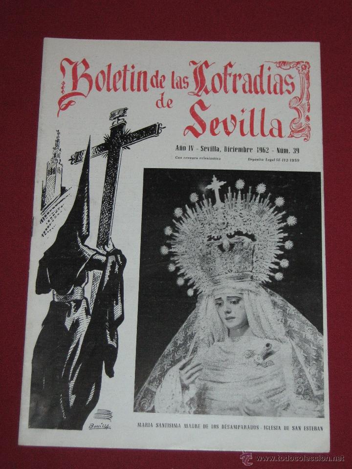 Coleccionismo de Revistas y Peri&oacute;dicos: BOLETIN COFRADIAS SEVILLA - SEMANA SANTA - N&ordm; 39 - MARIA SANTISIMA DE LOS DESAMPARADOS - SAN ESTEBAN