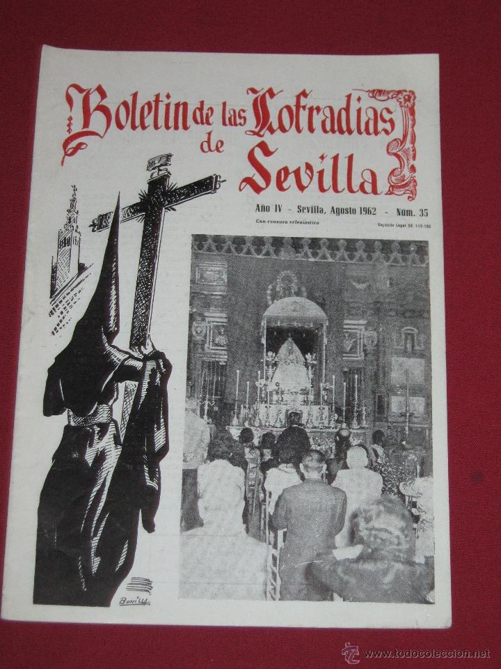 Coleccionismo de Revistas y Peri&oacute;dicos: BOLETIN COFRADIAS SEVILLA - SEMANA SANTA - N&ordm; 35 - AGOSTO 1962 - NOVENA VIRGEN DE LOS REYES