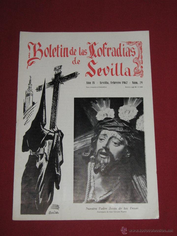 Coleccionismo de Revistas y Peri&oacute;dicos: BOLETIN COFRADIAS SEVILLA - SEMANA SANTA - N&ordm; 29 - FEBRERO 1962 - JESUS DE LAS PENAS - S. VICENTE