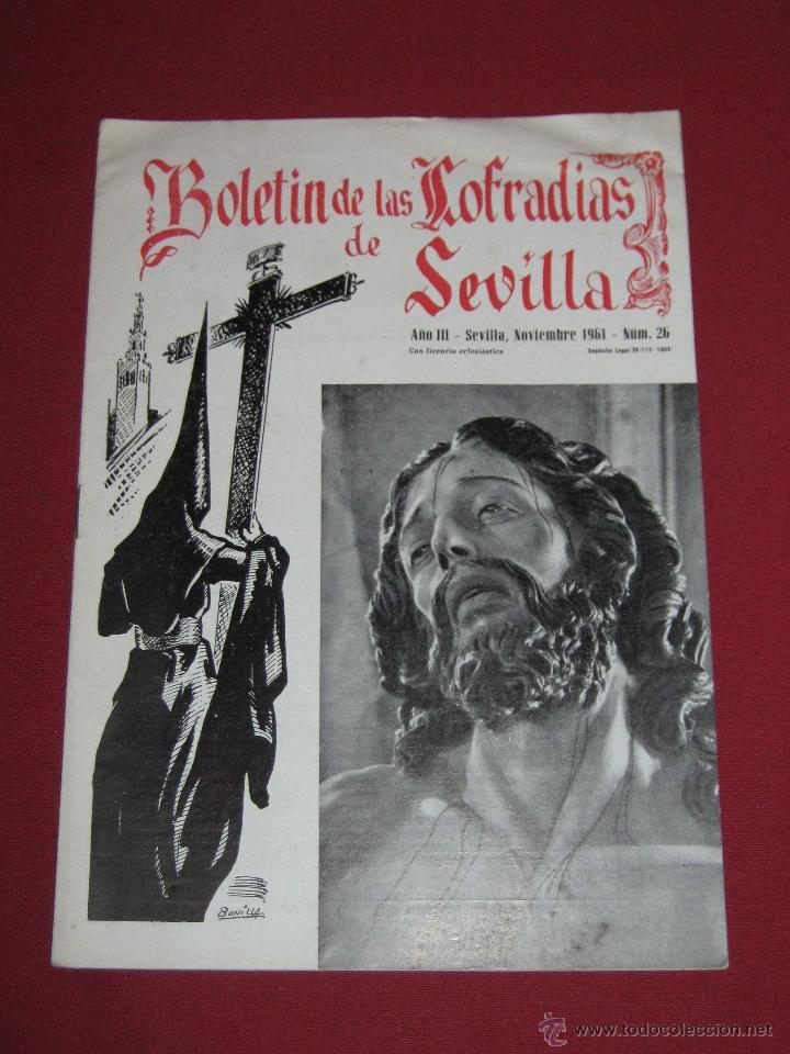 Coleccionismo de Revistas y Peri&oacute;dicos: BOLETIN COFRADIAS SEVILLA - SEMANA SANTA - N&ordm; 26 - NOVIEMBRE 1961 - SANTISIMO CRISTO DE LA CARIDAD