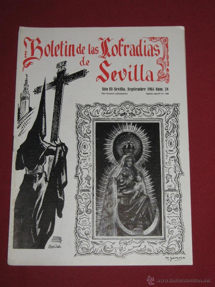 Coleccionismo de Revistas y Peri&oacute;dicos: BOLETIN COFRADIAS SEVILLA - SEMANA SANTA - N&ordm; 24 - SEPTIEMBRE 1961 - VIRGEN DEL REPOSO
