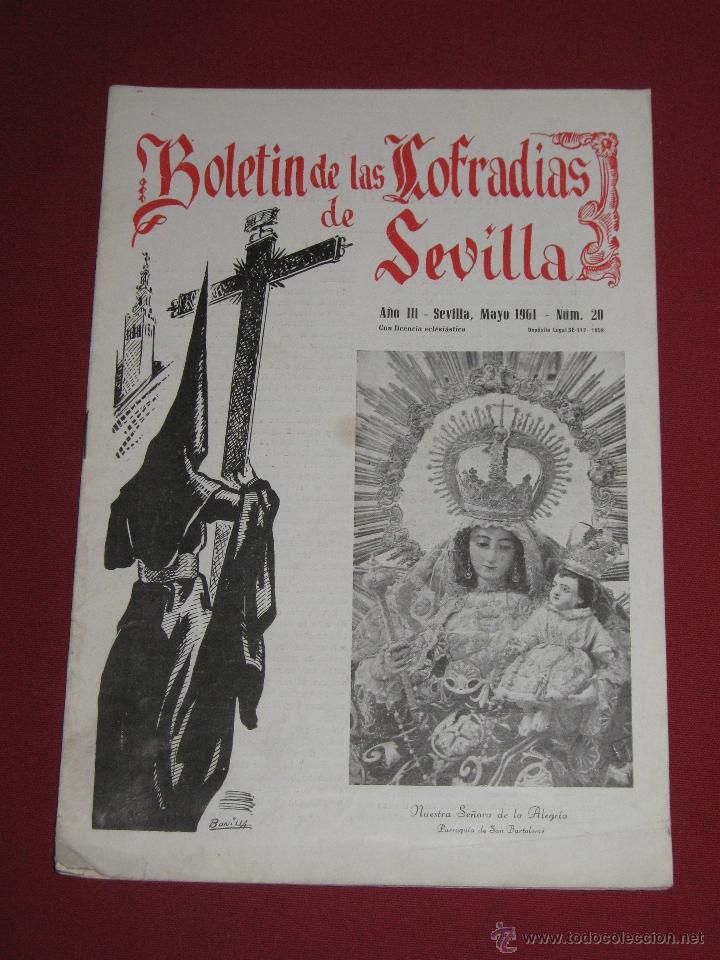 Coleccionismo de Revistas y Peri&oacute;dicos: BOLETIN COFRADIAS SEVILLA - SEMANA SANTA - N&ordm; 20 - MAYO 1961 - NTRA SRA DE LA ALEGRIA - S. BARTOLOME
