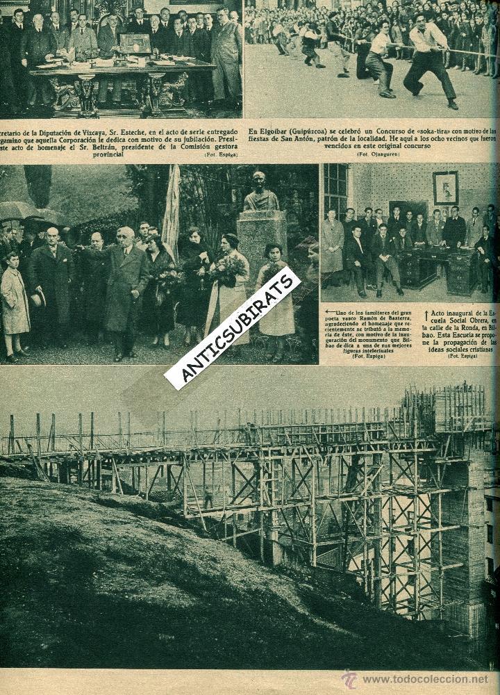 Collectionnisme de Revues et Journaux: REVISTA A&Ntilde;O 1935 PUENTE ENTRE BILBAO Y SOLOCOCECHE VILLANUEVA DE SAN JUAN SEVILLA LA MANO NEGRA