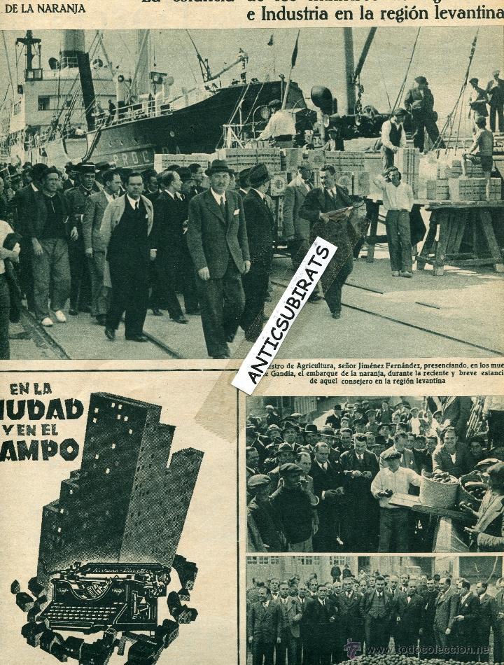 Coleccionismo de revistas y peri&oacute;dicos: A&Ntilde;O 1935 EMBARQUE DE NARANJAS EN GANDIA CANTALEJO FUENTE REBOLLO CAMPEONATO DE ESQUI LA MOLINA