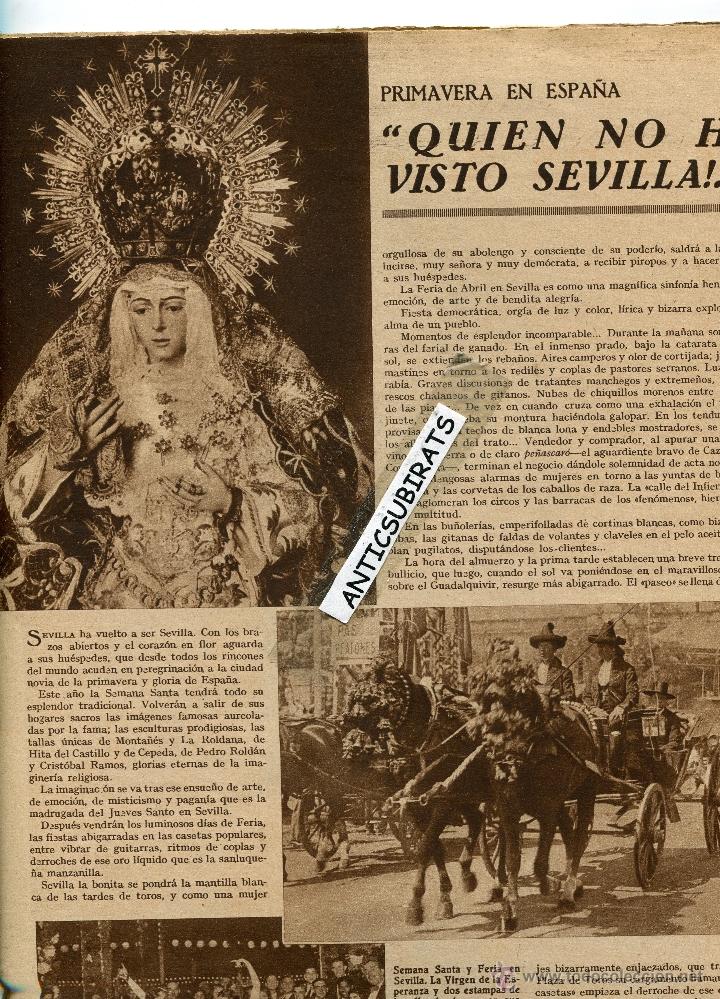 Coleccionismo de Revistas y Peri&oacute;dicos: 1935 PUENTE EN HOSPITALET PICH Y PONS LA MACARENA SEVILLA SEMANA SANTA EN CARTAGENA MARRAJOS COFRAD