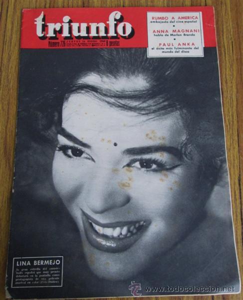 Coleccionismo de Revistas y Peri&oacute;dicos: Revista -- TRIUNFO -- n&ordm; 726 &ndash; 14 enero 1960 -  Anna Magnani &ndash; Paul Anka &ndash; Lina Bermejo